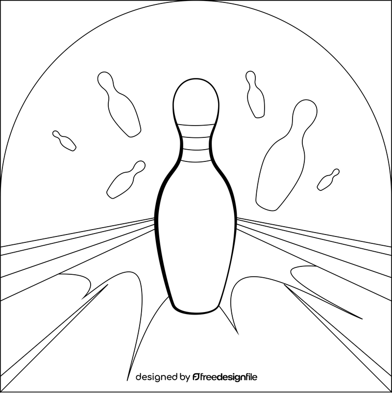 Bowling pin drawing black and white vector