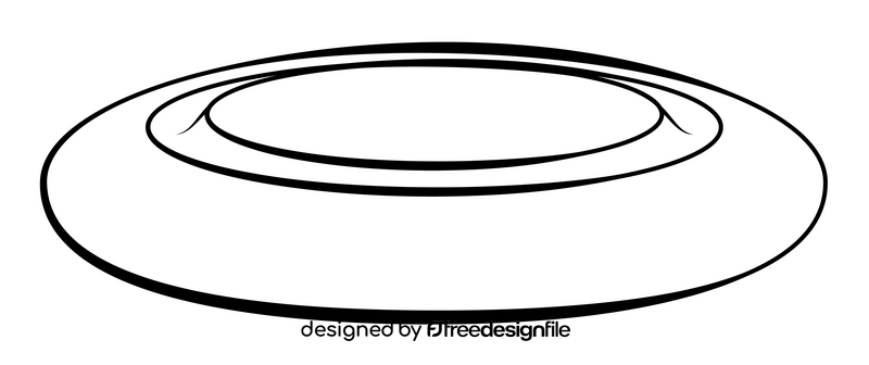 Frisbee outline black and white clipart