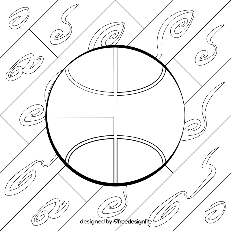 Basketball drawing black and white vector