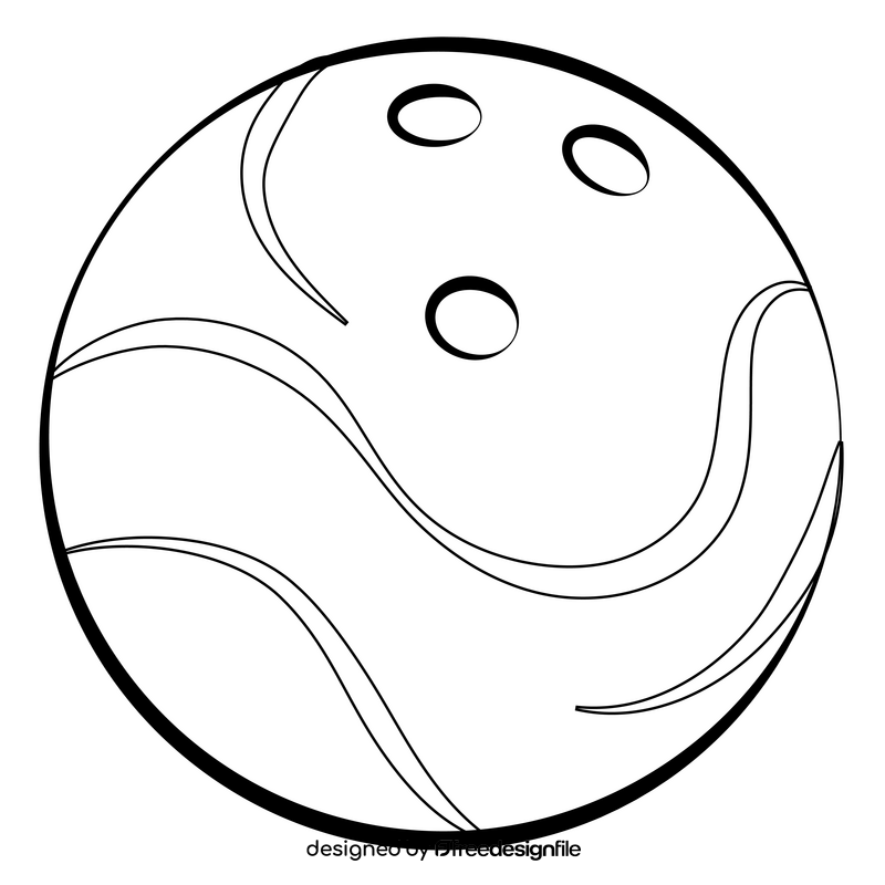 Bowling ball outline black and white clipart