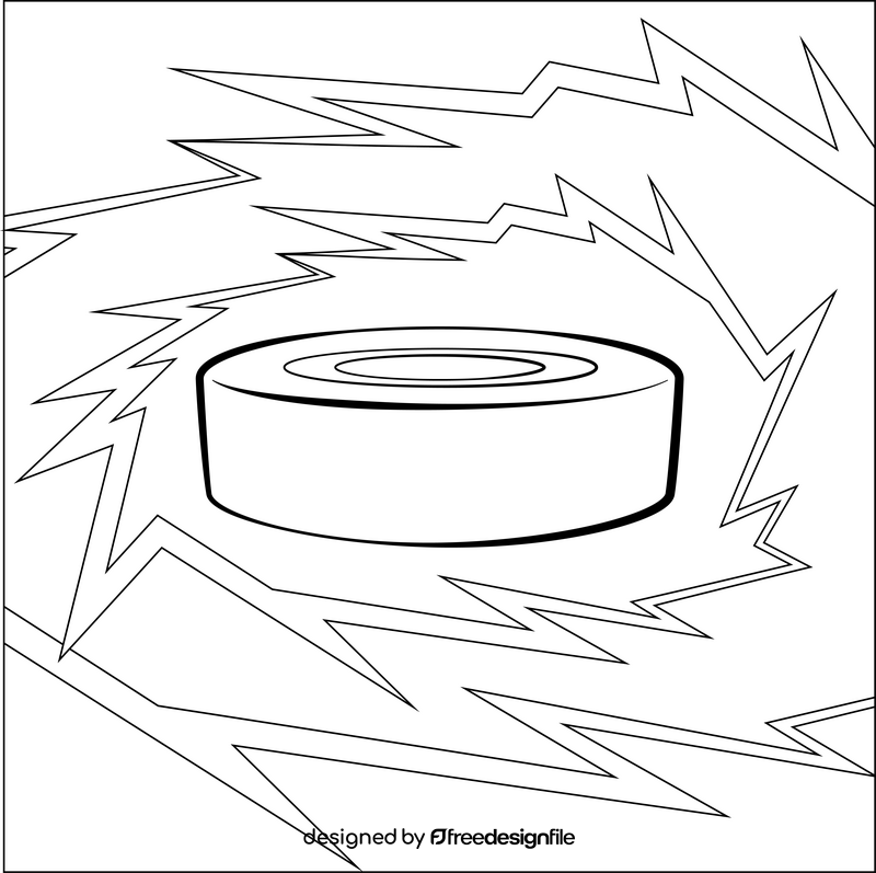 Hockey puck drawing black and white vector