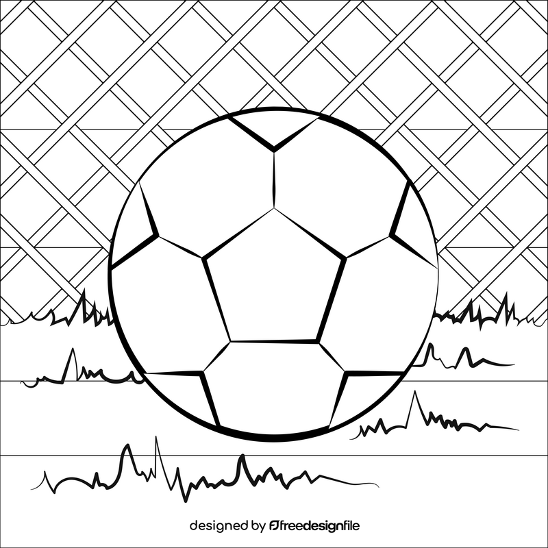 Football drawing black and white vector