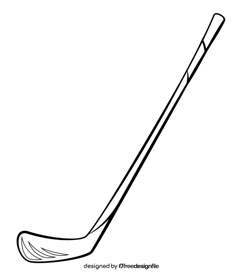 Ice hockey stick outline black and white clipart