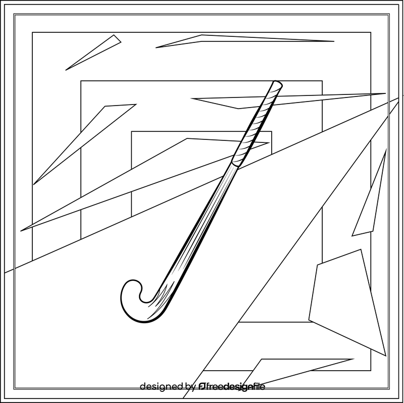 Hockey stick drawing black and white vector