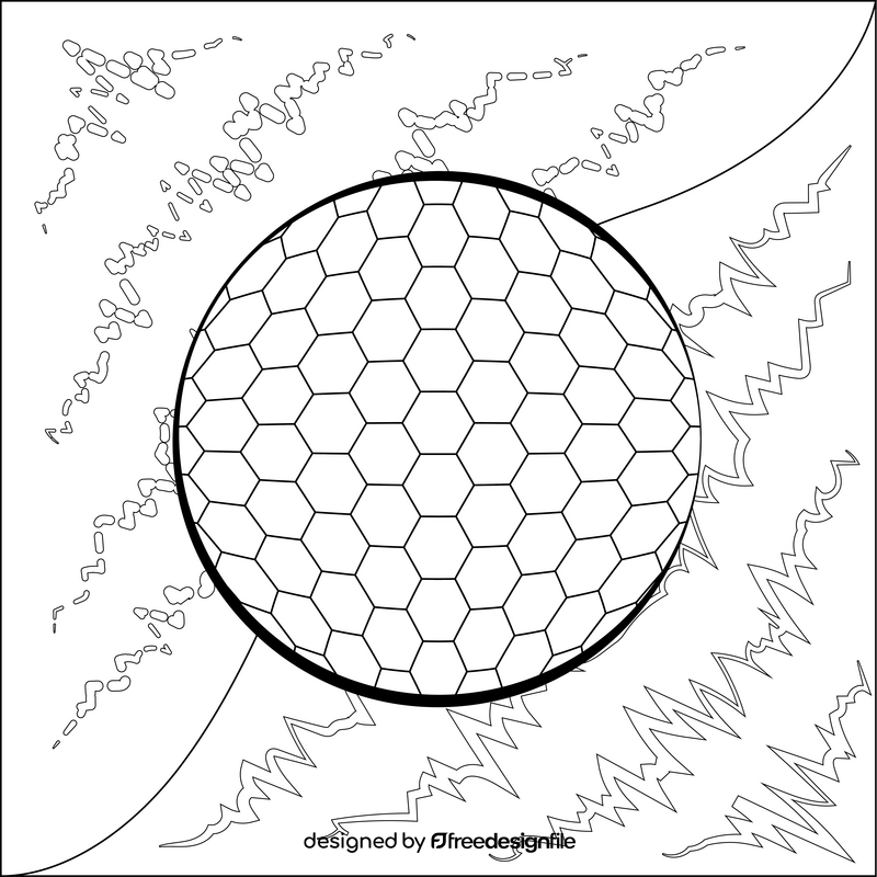 Golf ball drawing black and white vector