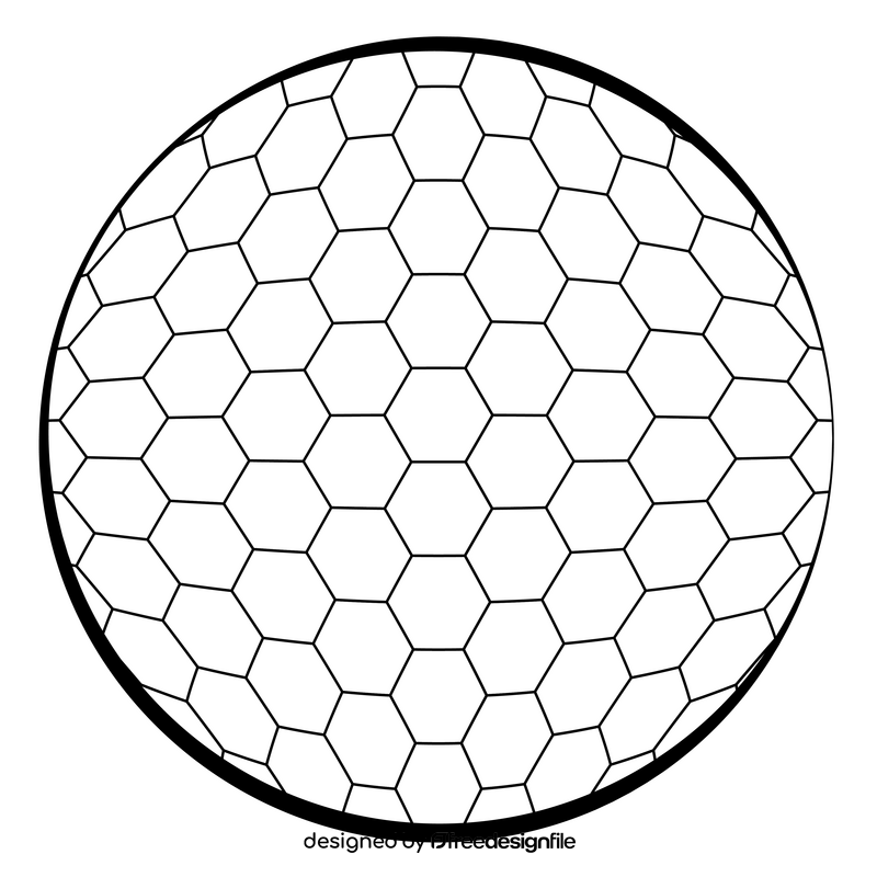 Golf ball outline black and white clipart