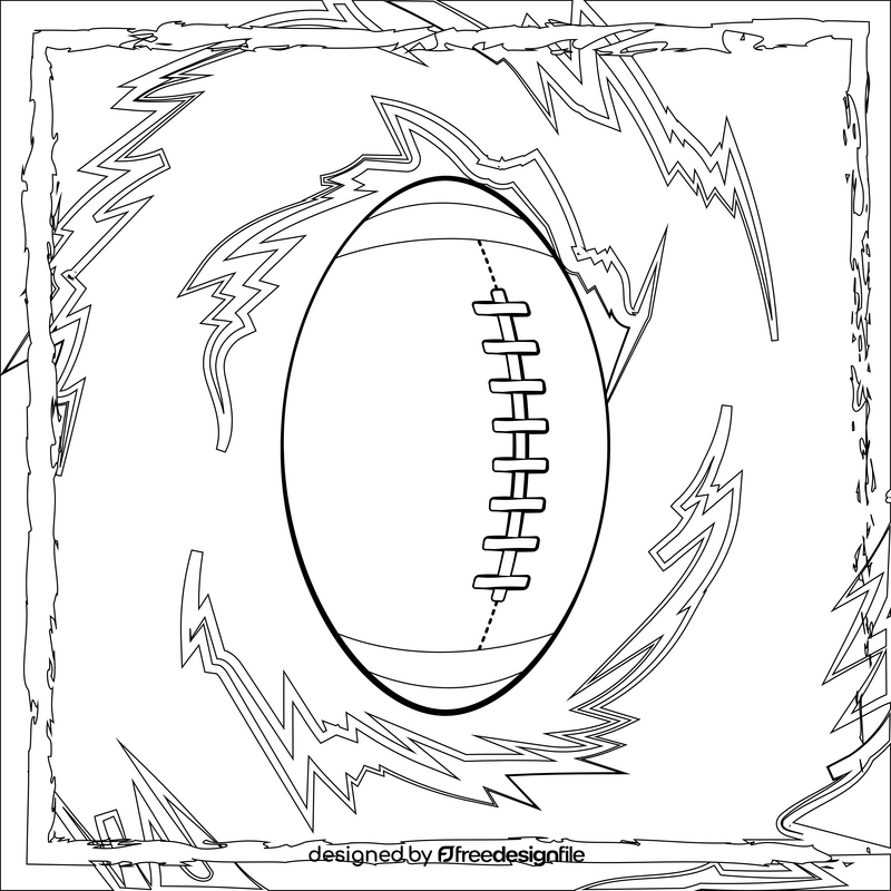 Rugby ball drawing black and white vector