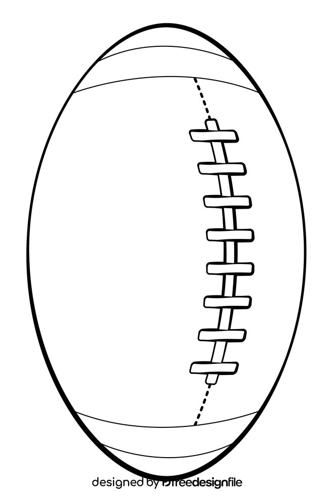 Rugby ball outline black and white clipart