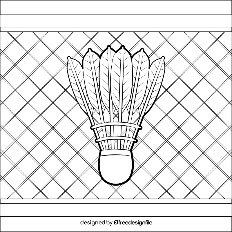 Shuttlecock drawing black and white vector