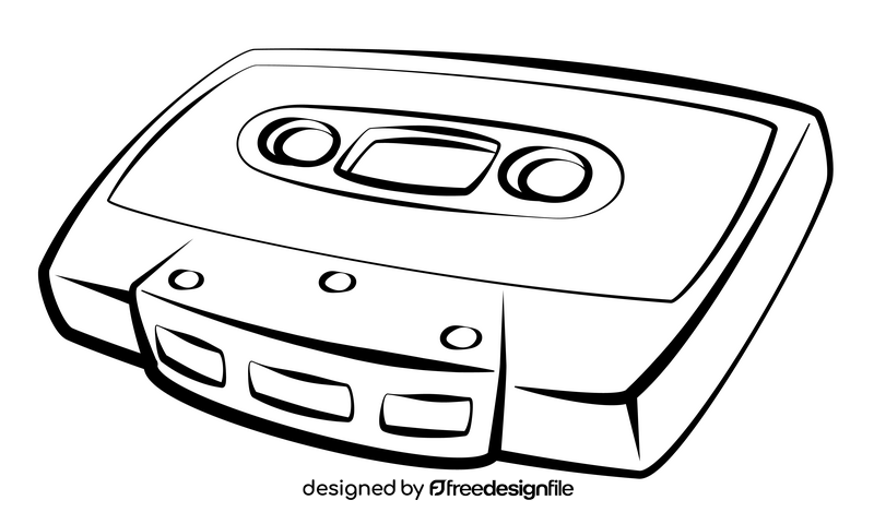 Cassette black and white clipart