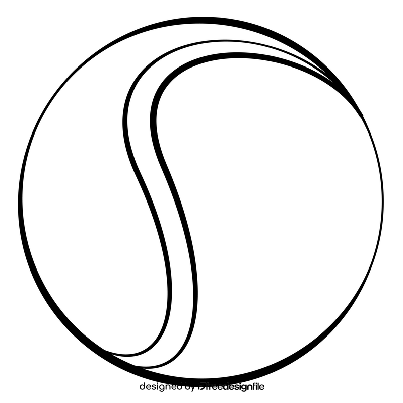 Tennis ball outline black and white clipart