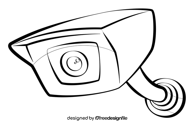 Cctv camera black and white clipart