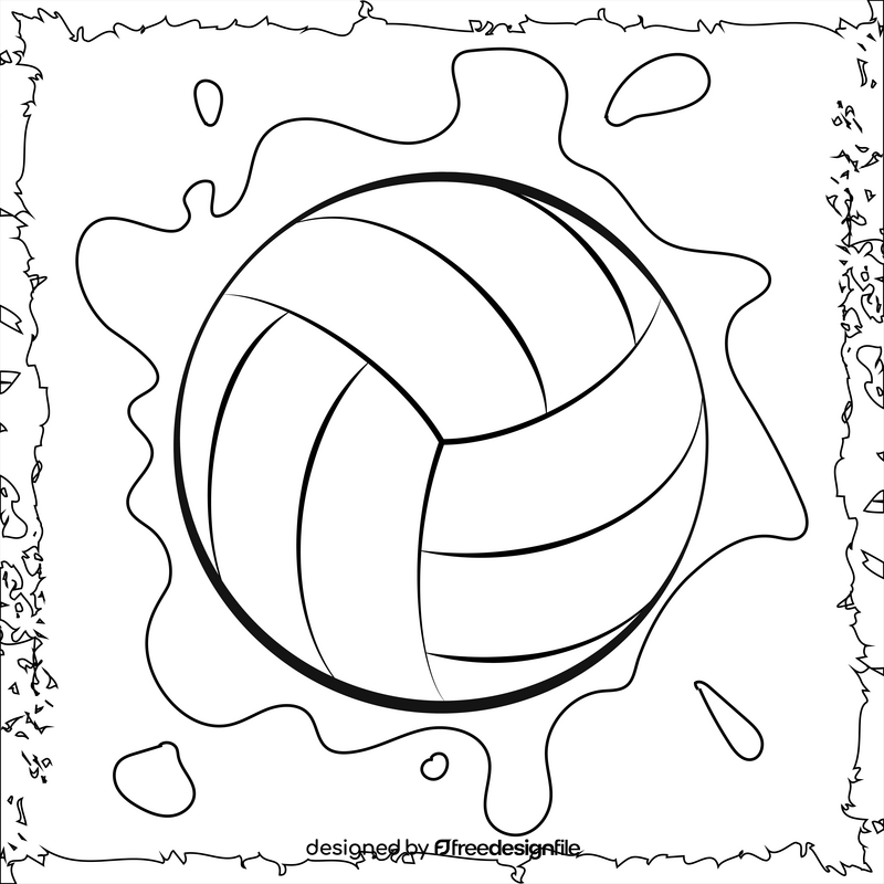 Volleyball drawing black and white vector