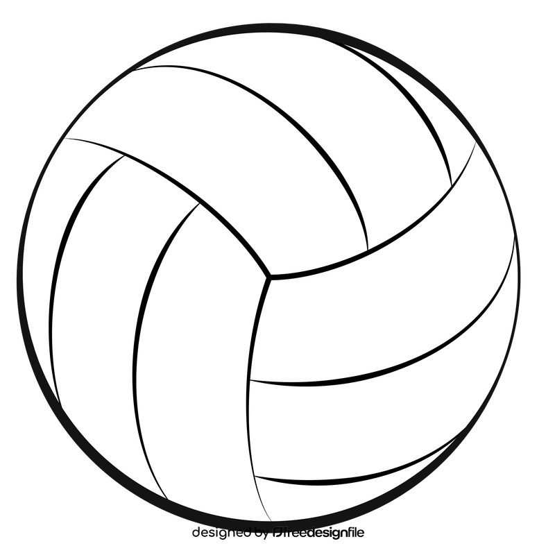 Volleyball outline black and white clipart