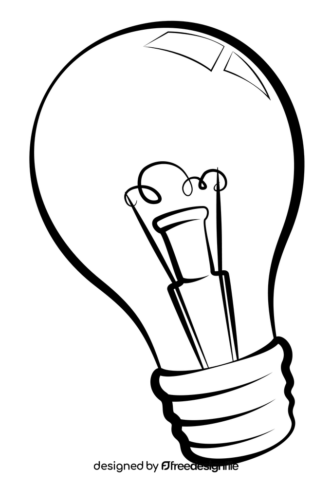 Bulb black and white clipart