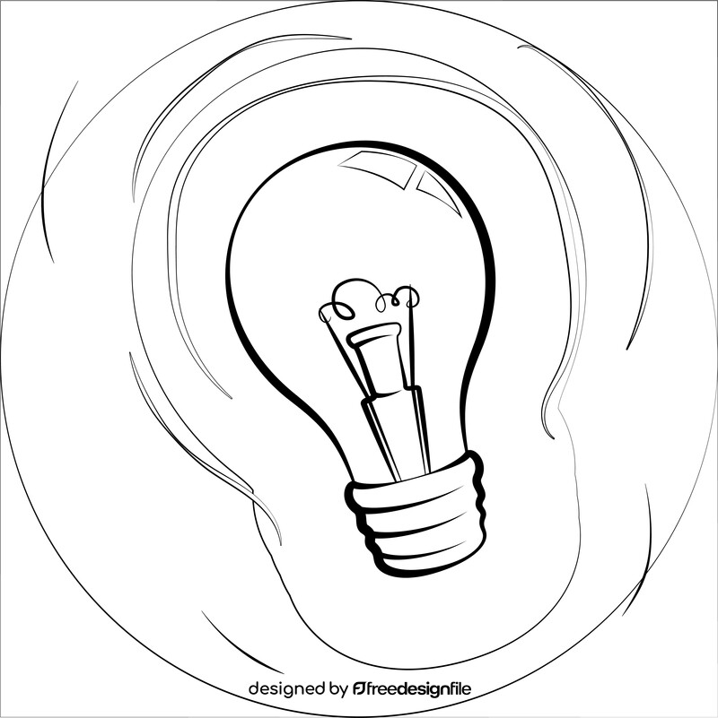Bulb black and white vector