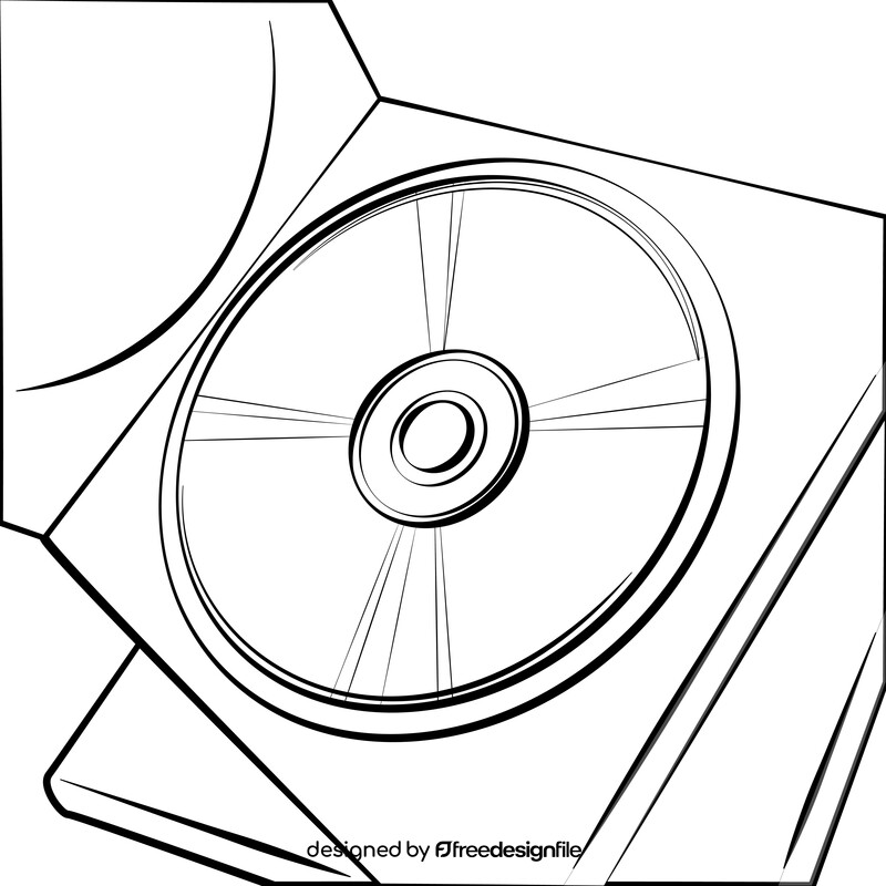 Cd black and white vector