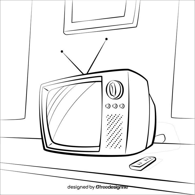 Crt tv black and white vector