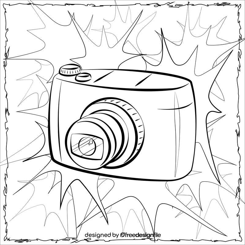 Compact camera black and white vector