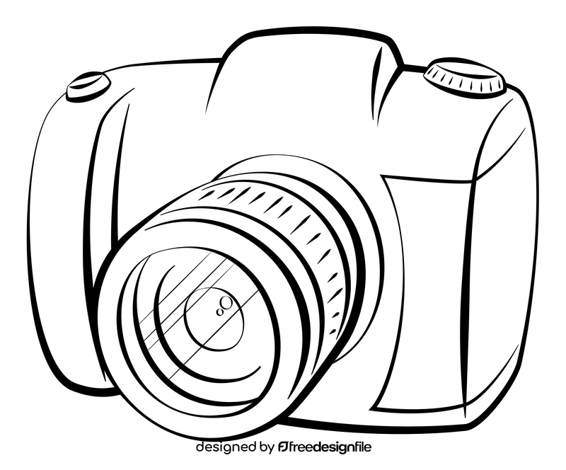 Dslr camera black and white clipart