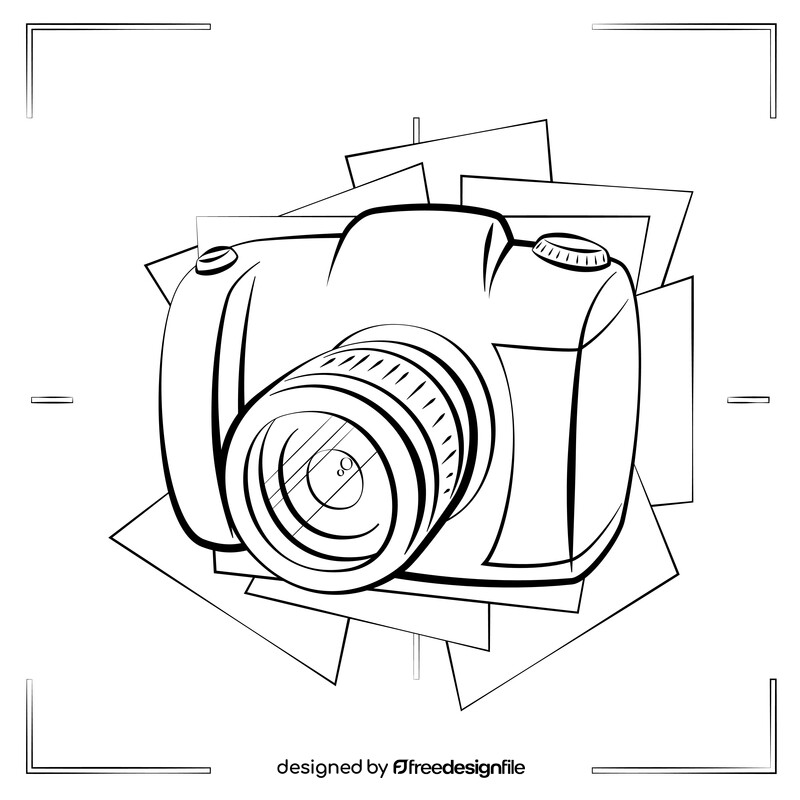 Dslr camera black and white vector