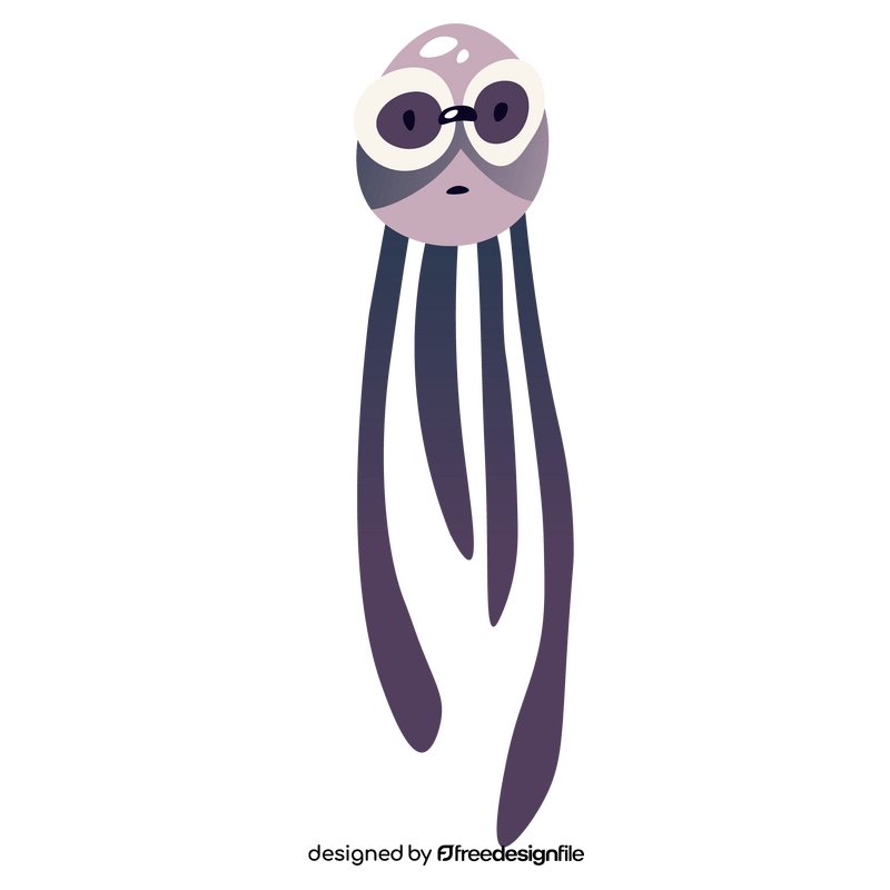 Cute jellyfish with glasses clipart