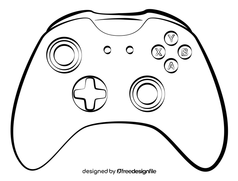 Game controller black and white clipart