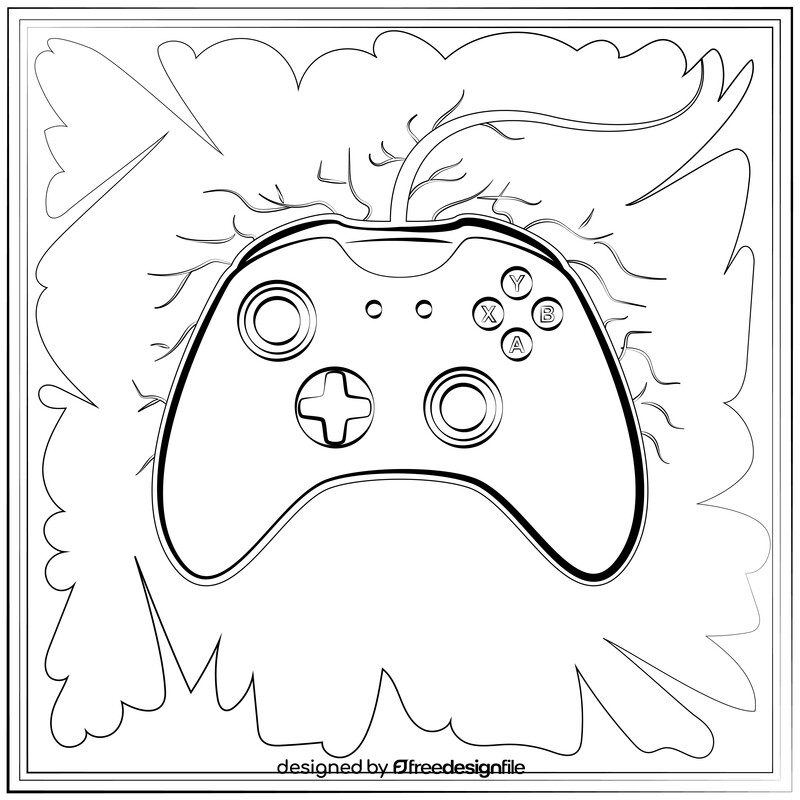 Game controller black and white vector