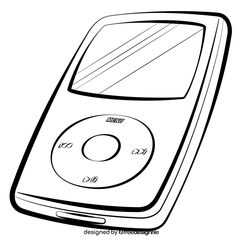 Ipod black and white clipart