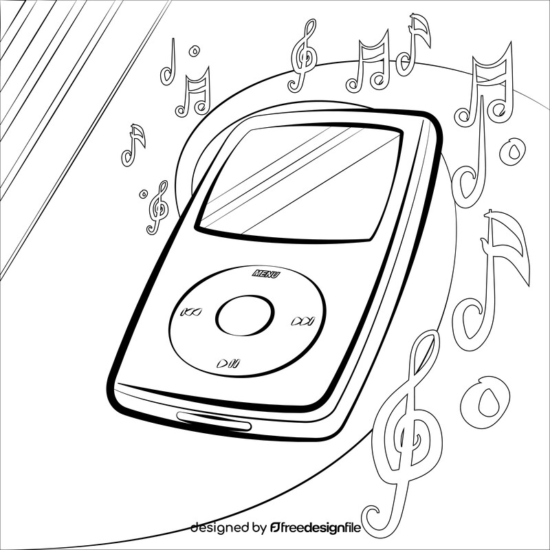 Ipod black and white vector