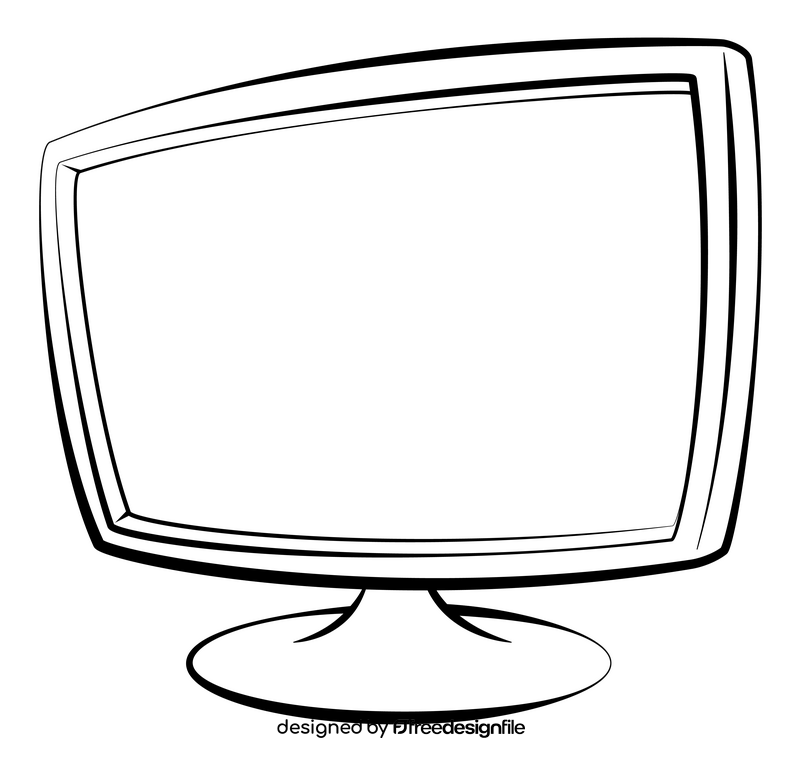 Led monitor black and white clipart