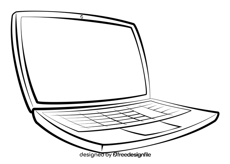 Laptop black and white clipart