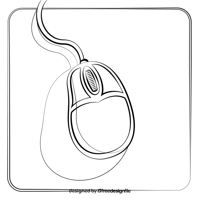 Mouse black and white vector