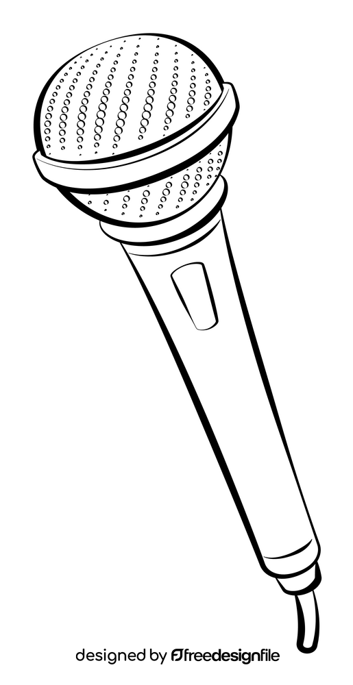 Microphone black and white clipart