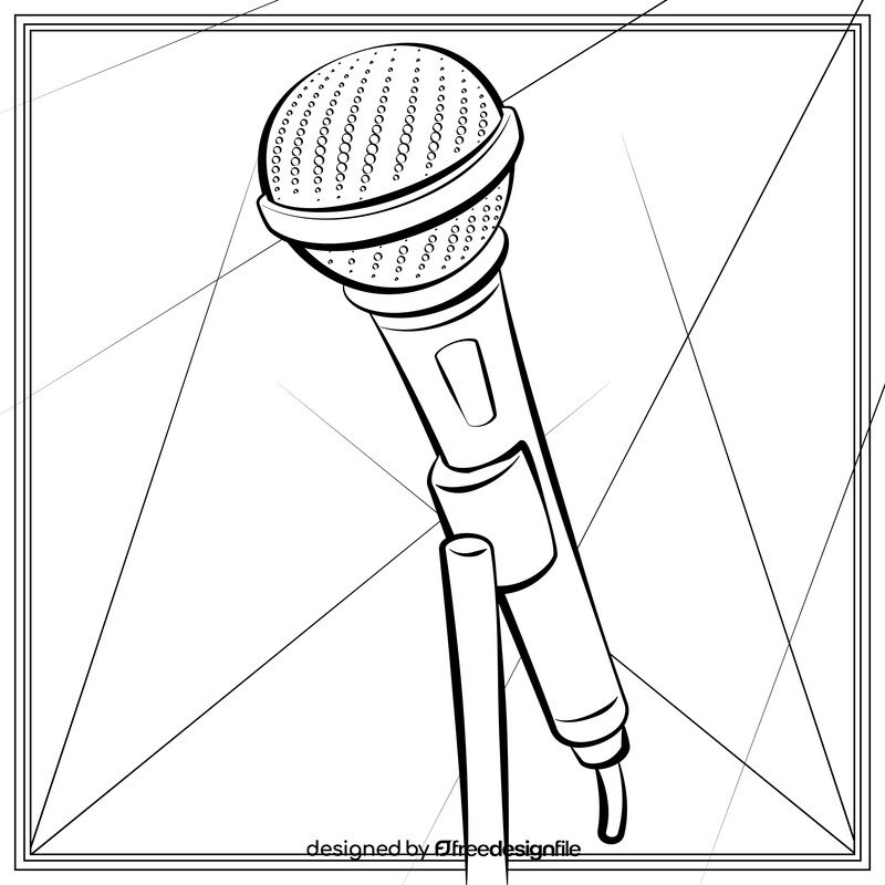Microphone black and white vector