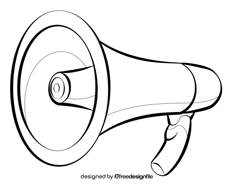 Loudspeaker black and white clipart