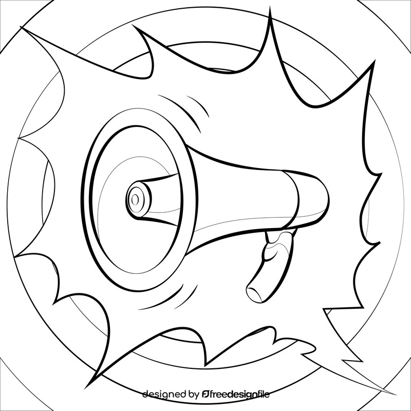 Loudspeaker black and white vector