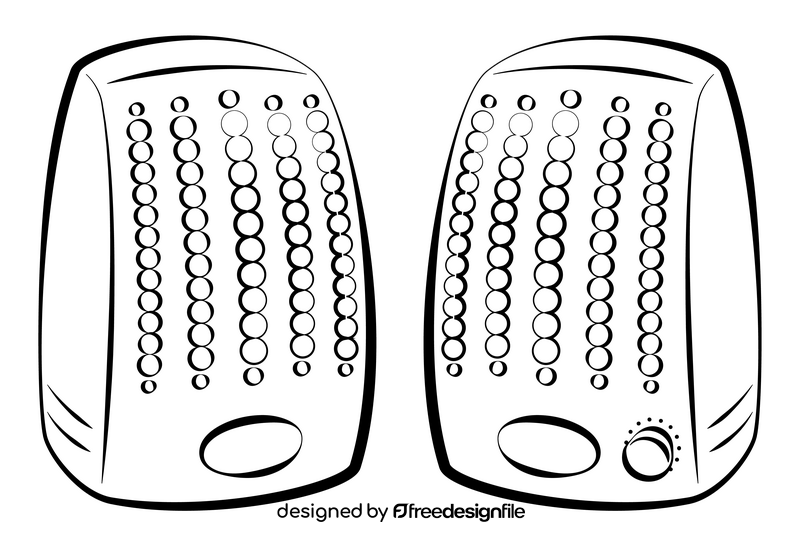Speakers black and white clipart