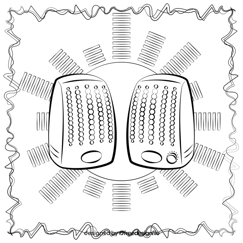 Speakers black and white vector