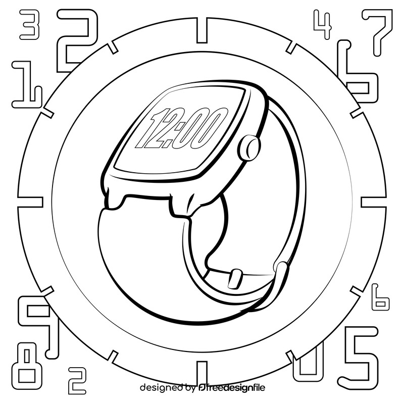Smart watch black and white vector
