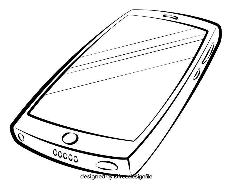 Smartphone black and white clipart