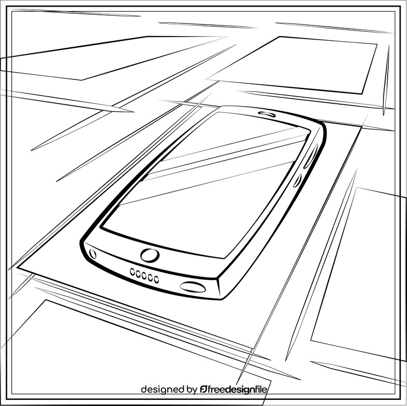 Smartphone black and white vector
