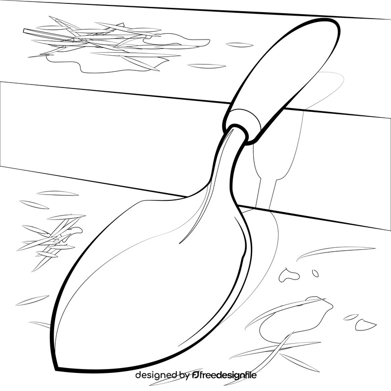 Garden trowel black and white vector