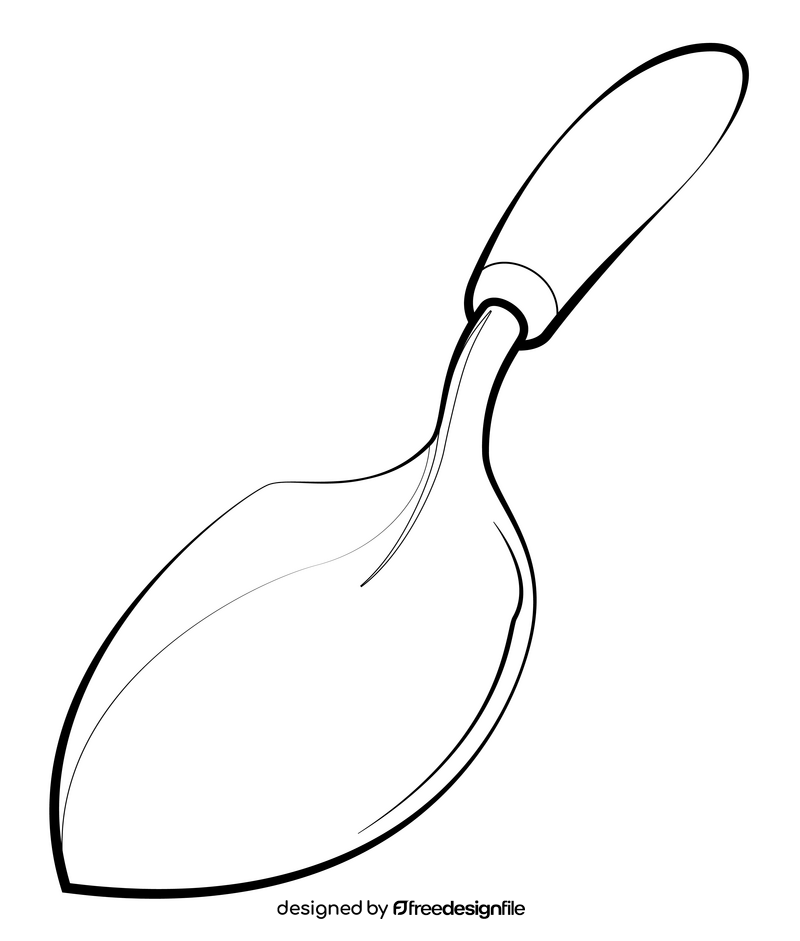 Garden trowel drawing black and white clipart