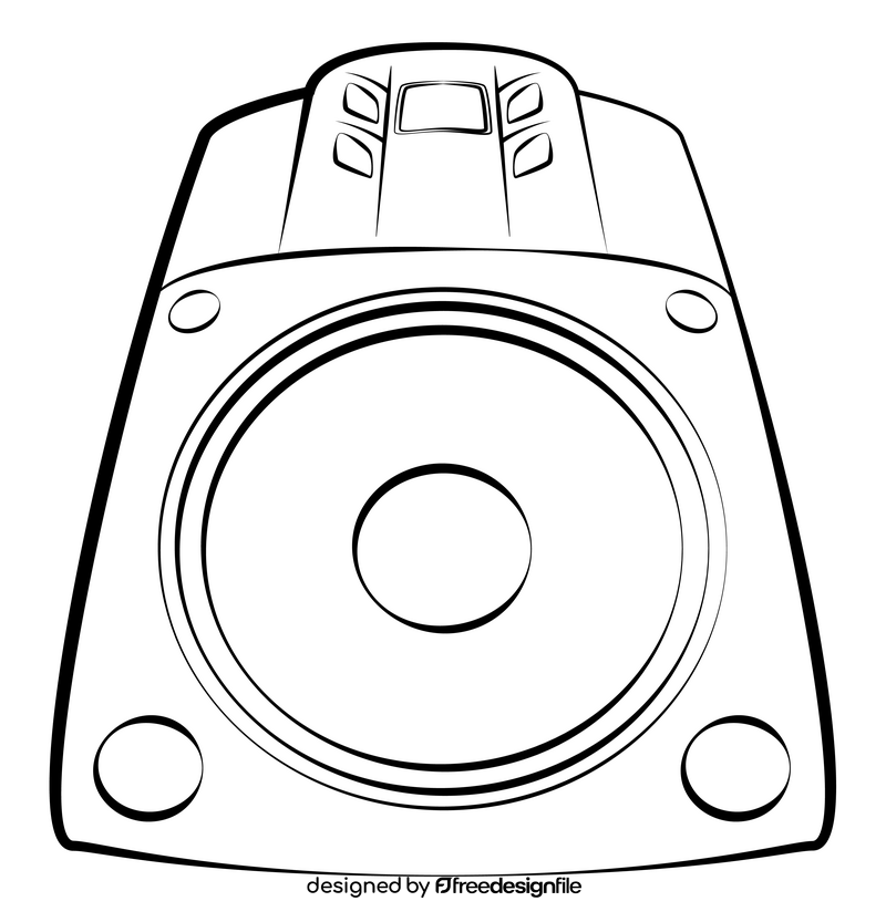 Subwoofer black and white clipart