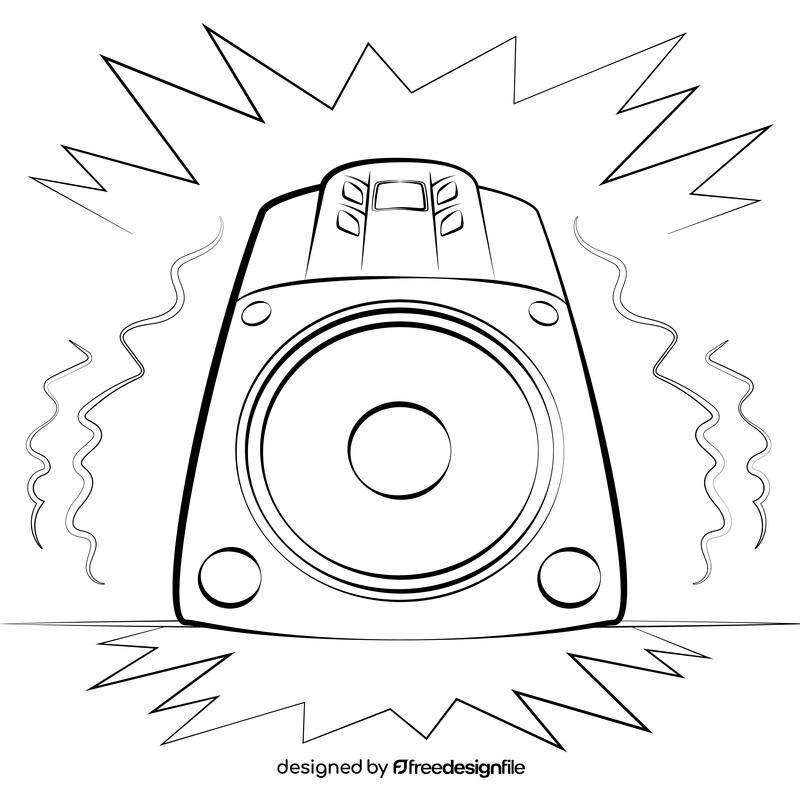 Subwoofer black and white vector