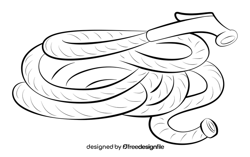 Garden hose drawing black and white clipart