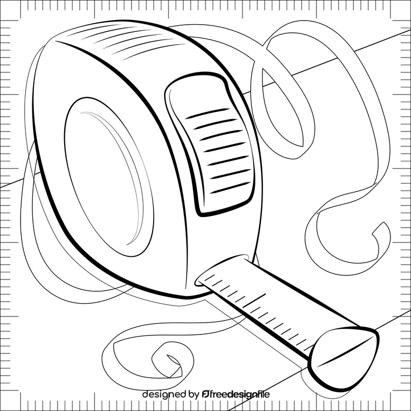 Tape measure black and white vector