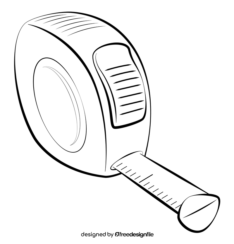 Tape measure drawing black and white clipart