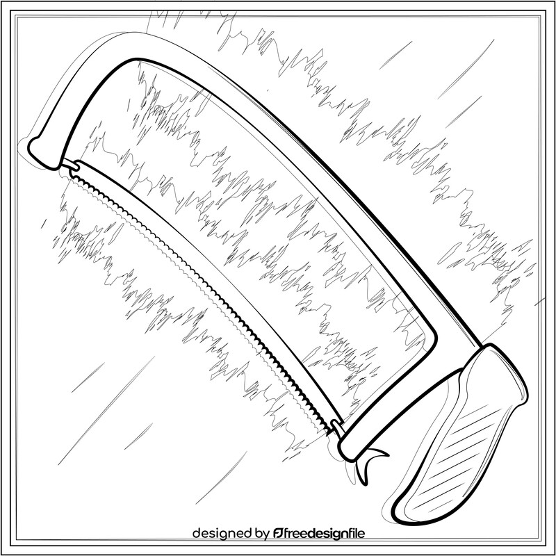 Hacksaw black and white vector